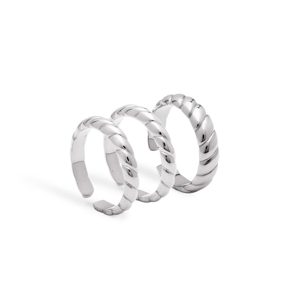 Rope Ring Stack (Silver)