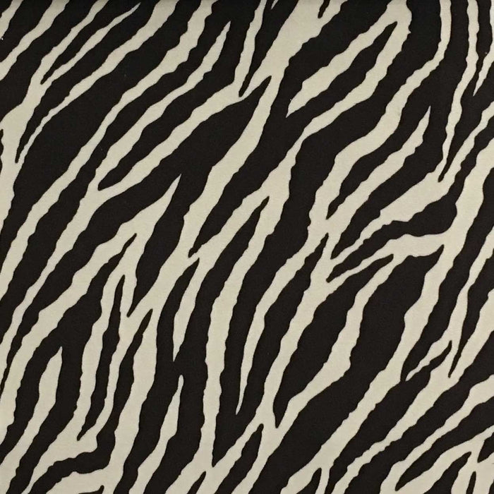 Safari - Baby Zebra - Short Pile Velvet Fabric Drapery, Pillow, & Upholstery Fabric by the Yard - Available in 2 Colors - Brown / With Backing - Top Fabric - 2