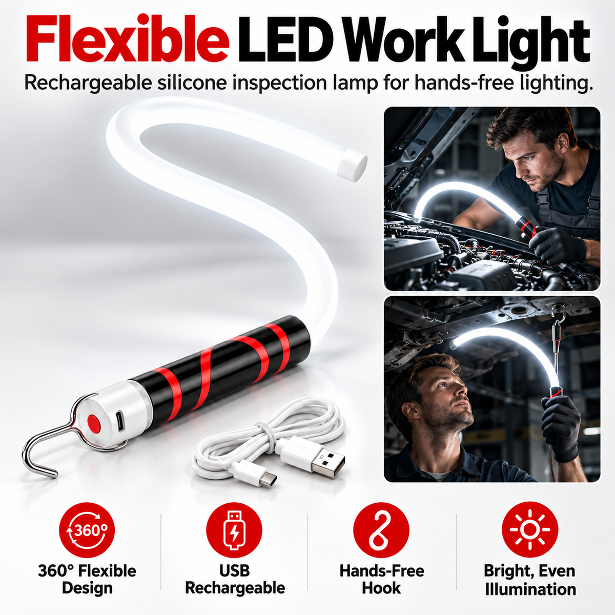 Bendable LED Flashlight Stick 2 PCS
