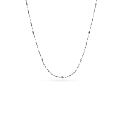 Floating Charm Heart Locket Necklace (Silver)