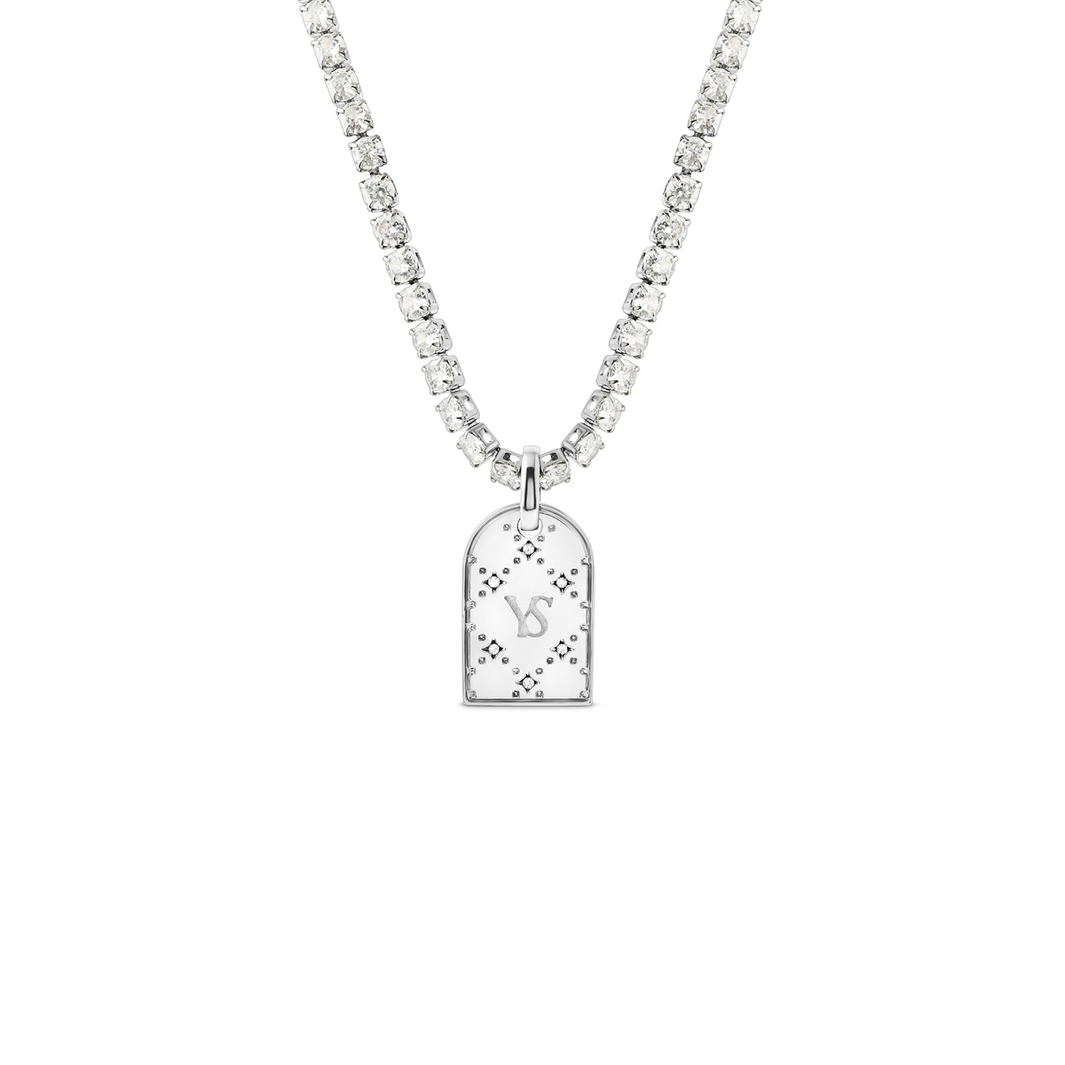 Double Monogram Necklace (Silver)