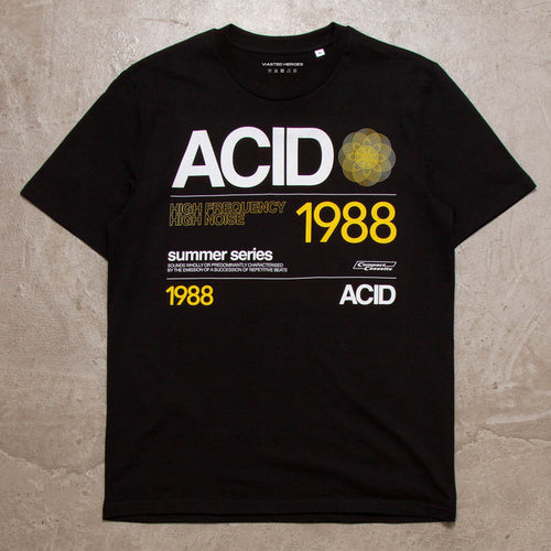 1988 Acid House Cassette Front Print - Tshirt - Black