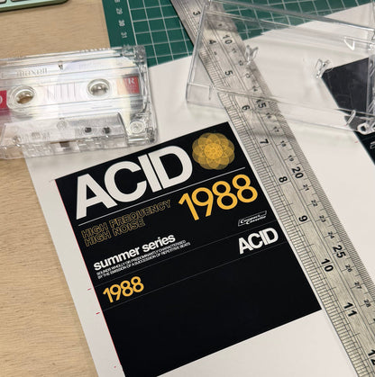 1988 Acid House Cassette Front Print - Tshirt - Black