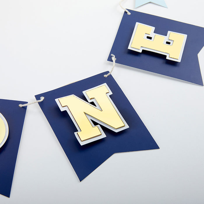 1st Birthday Decor Kit - Blue & Gold