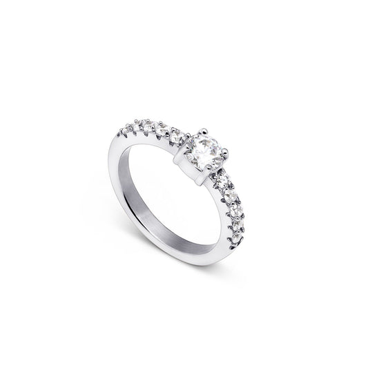 Spotlight Crystal Band Ring (Silver)