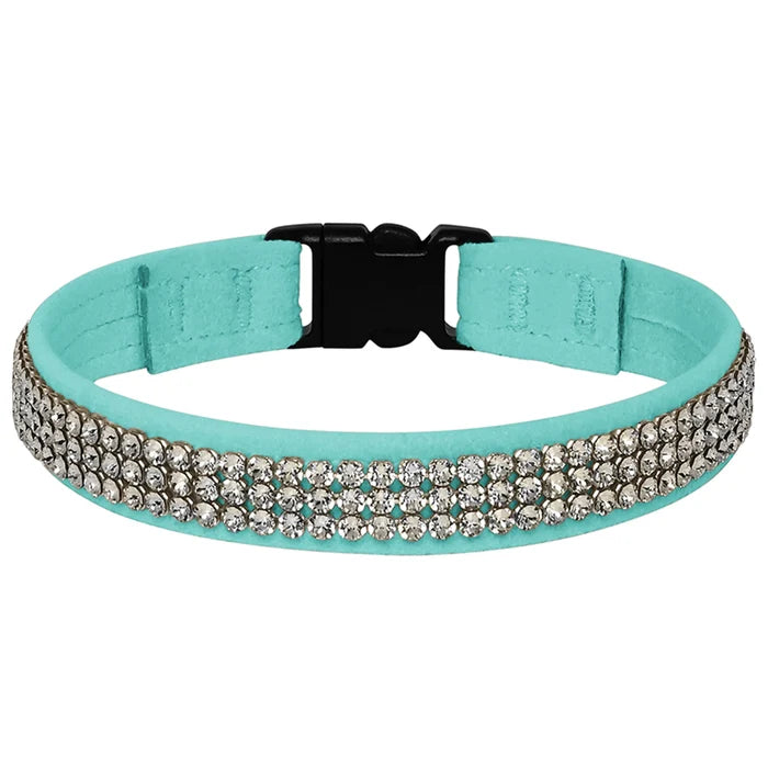 3 Row Crystal 1/2" Breakaway Cat Collar