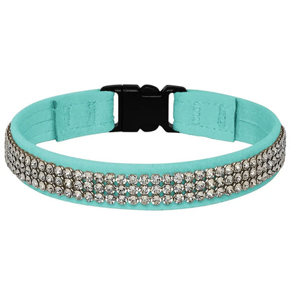 3 Row Crystal 1/2" Breakaway Cat Collar