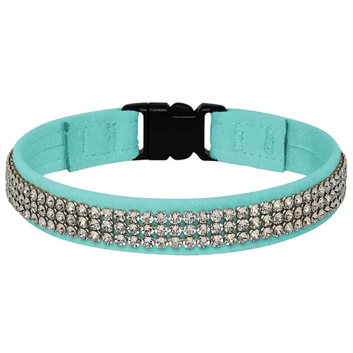 3 Row Crystal 1/2" Breakaway Cat Collar