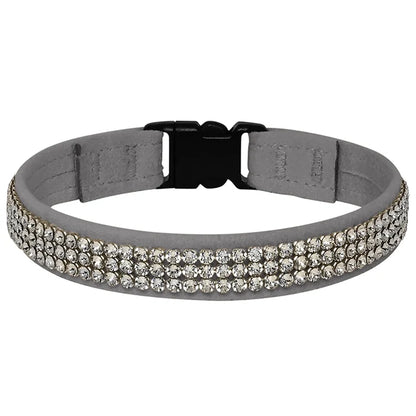 3 Row Crystal 1/2" Breakaway Cat Collar