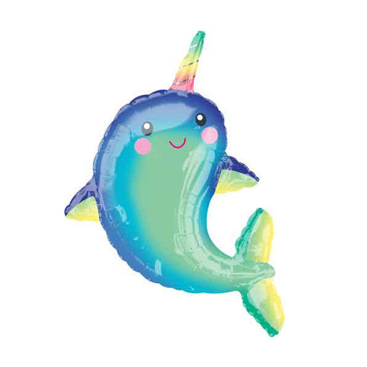 39- inch Cute Narwhal Balloon