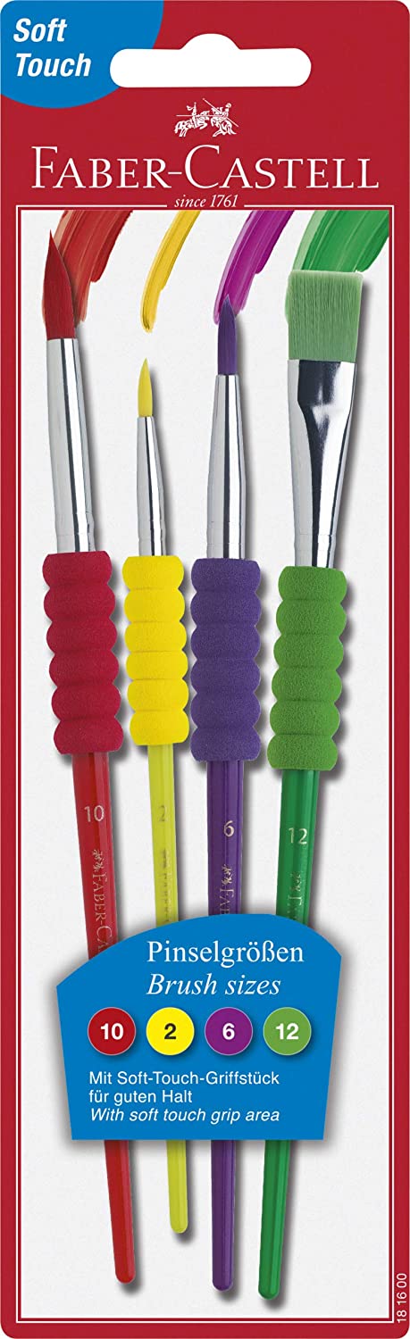 4 Pack Soft Grip Brushes