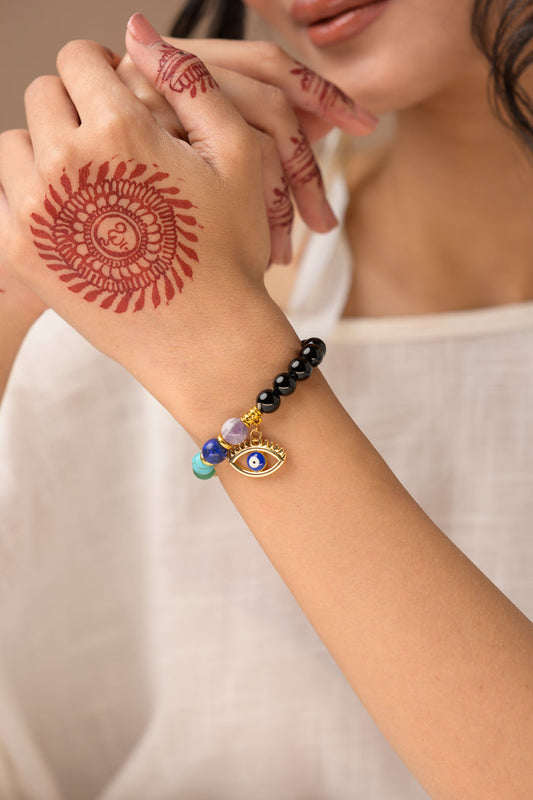 7 Chakra Stones Charm Bracelet