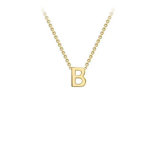 9K Yellow Gold 'B' Initial Adjustable Letter Necklace 38/43cm
