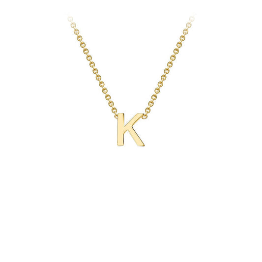 9K Yellow Gold 'K' Initial Adjustable Letter Necklace 38/43cm