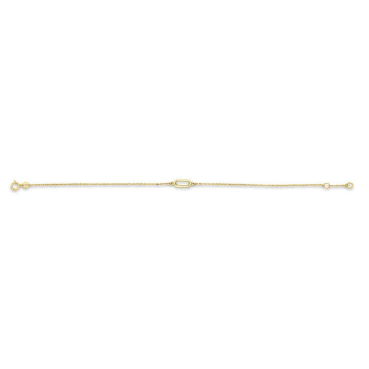 9K Yellow Gold Mop Bracelet 17-19cm