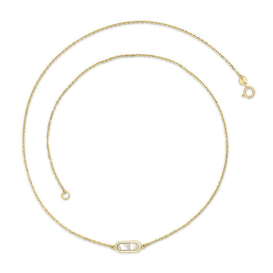 9K Yellow Gold Mop Necklace 45cm