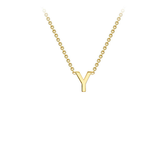 9K Yellow Gold 'Y' Initial Adjustable Letter Necklace 38/43cm