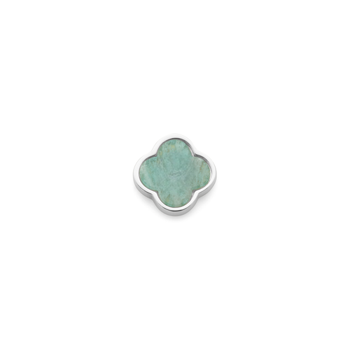 Amazonite Clover Charms (Silver) - Plain
