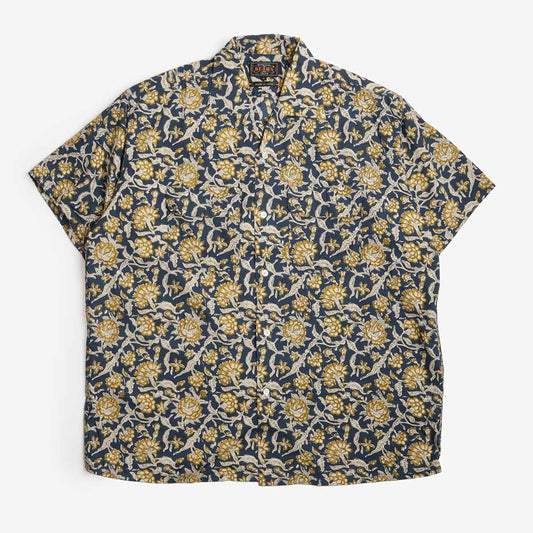 Beams Plus Open Collar Block Print Shirt
