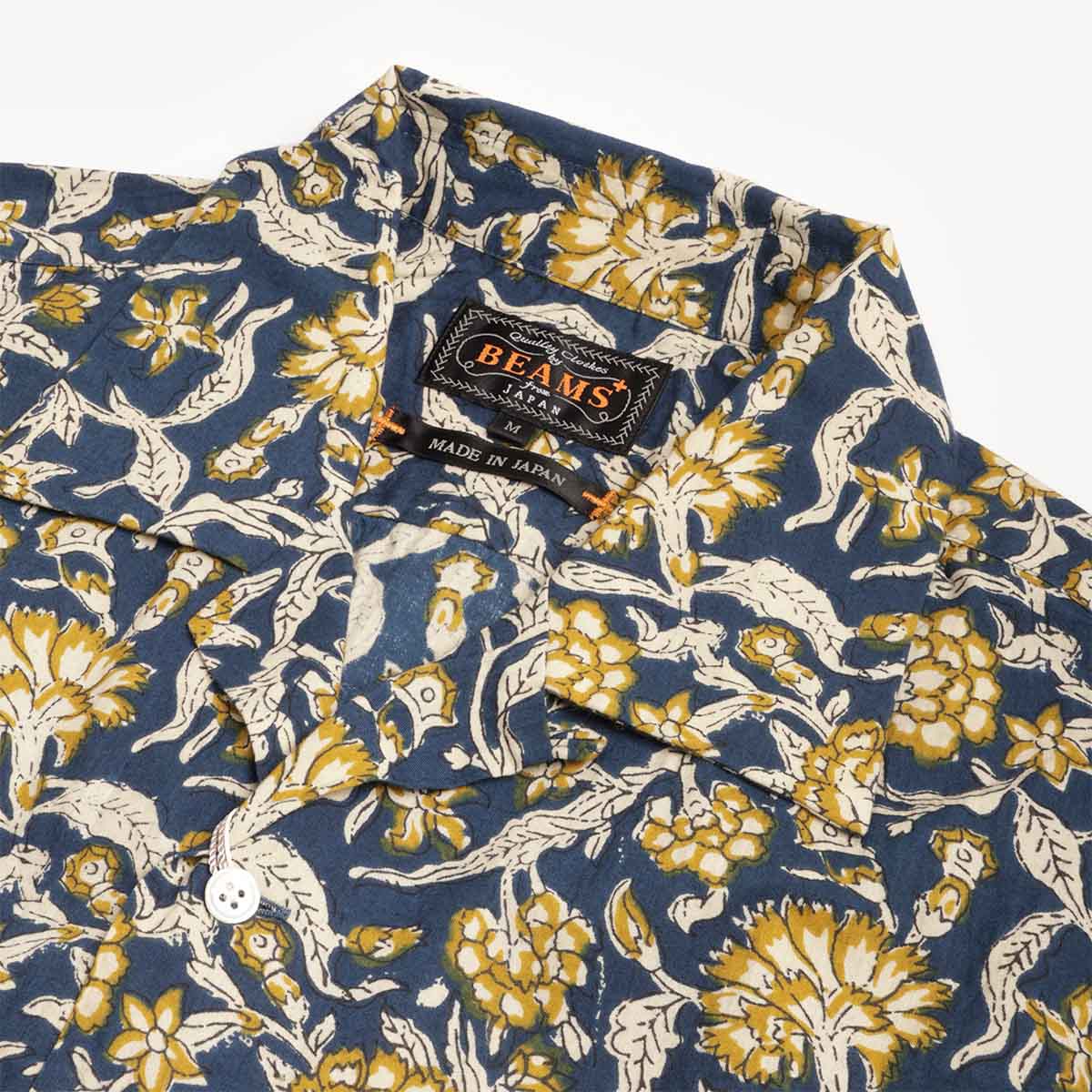 Beams Plus Open Collar Block Print Shirt