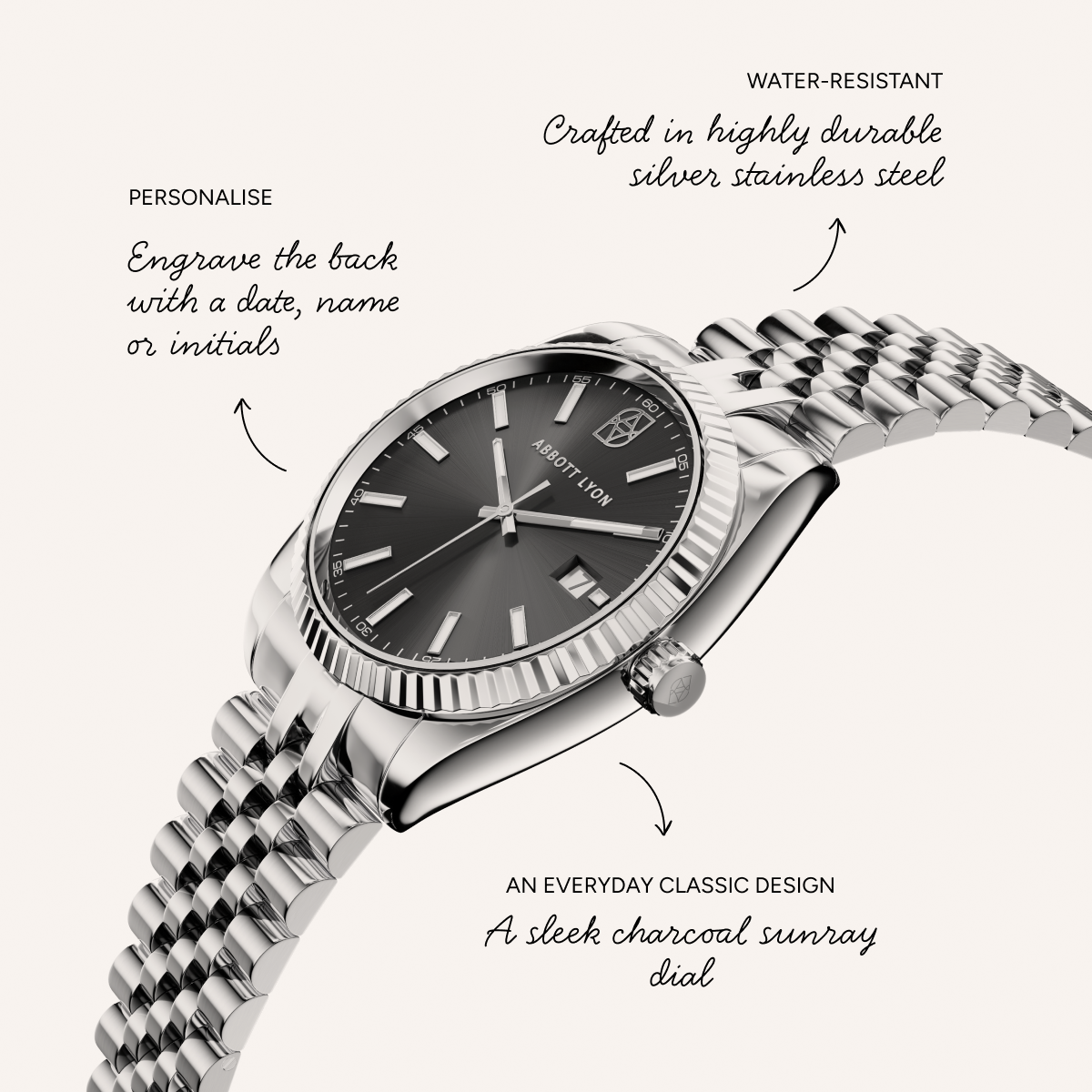 Belgravia 41 Grey Men's Watch (Silver)