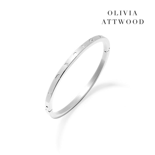 Custom Stamped Bangle (Silver)