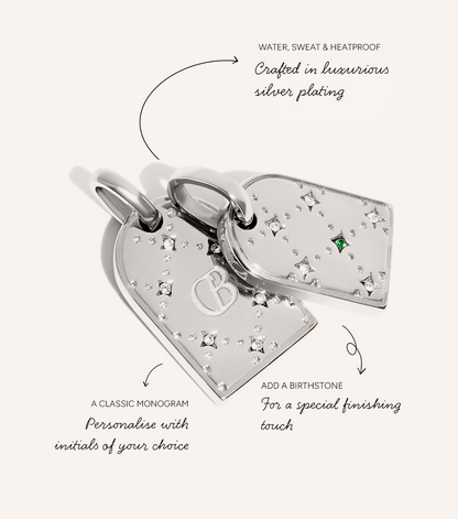 Double Monogram Necklace (Silver)