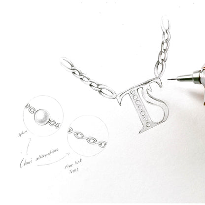 Double Initial Crystal Bracelet (Silver)