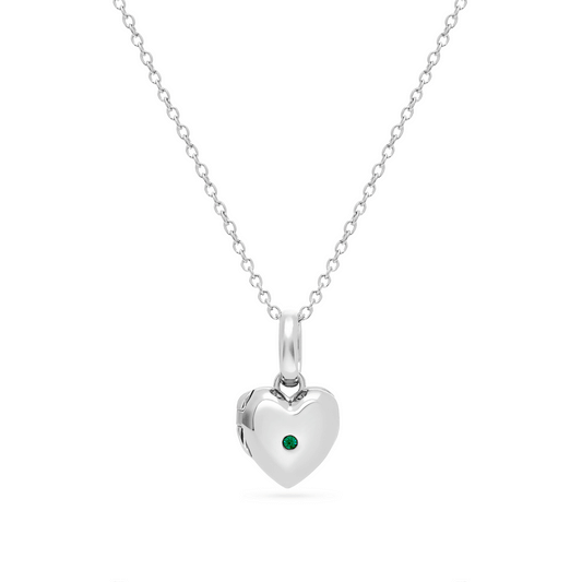 Heart Photo Locket Necklace (Silver)