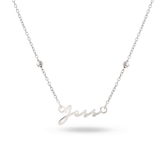 Mini Signature Name Necklace (Silver)