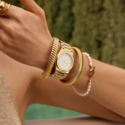 T-bar Pearl Bracelet (Gold)