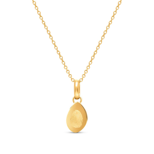 Organic Fingerprint Droplet Necklace (Gold)