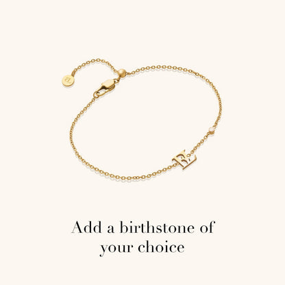 Mini Double Initial Bracelet (Gold)