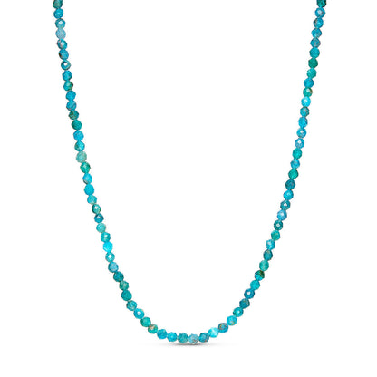 Layering Blue Apatite Beaded Necklace (Silver)