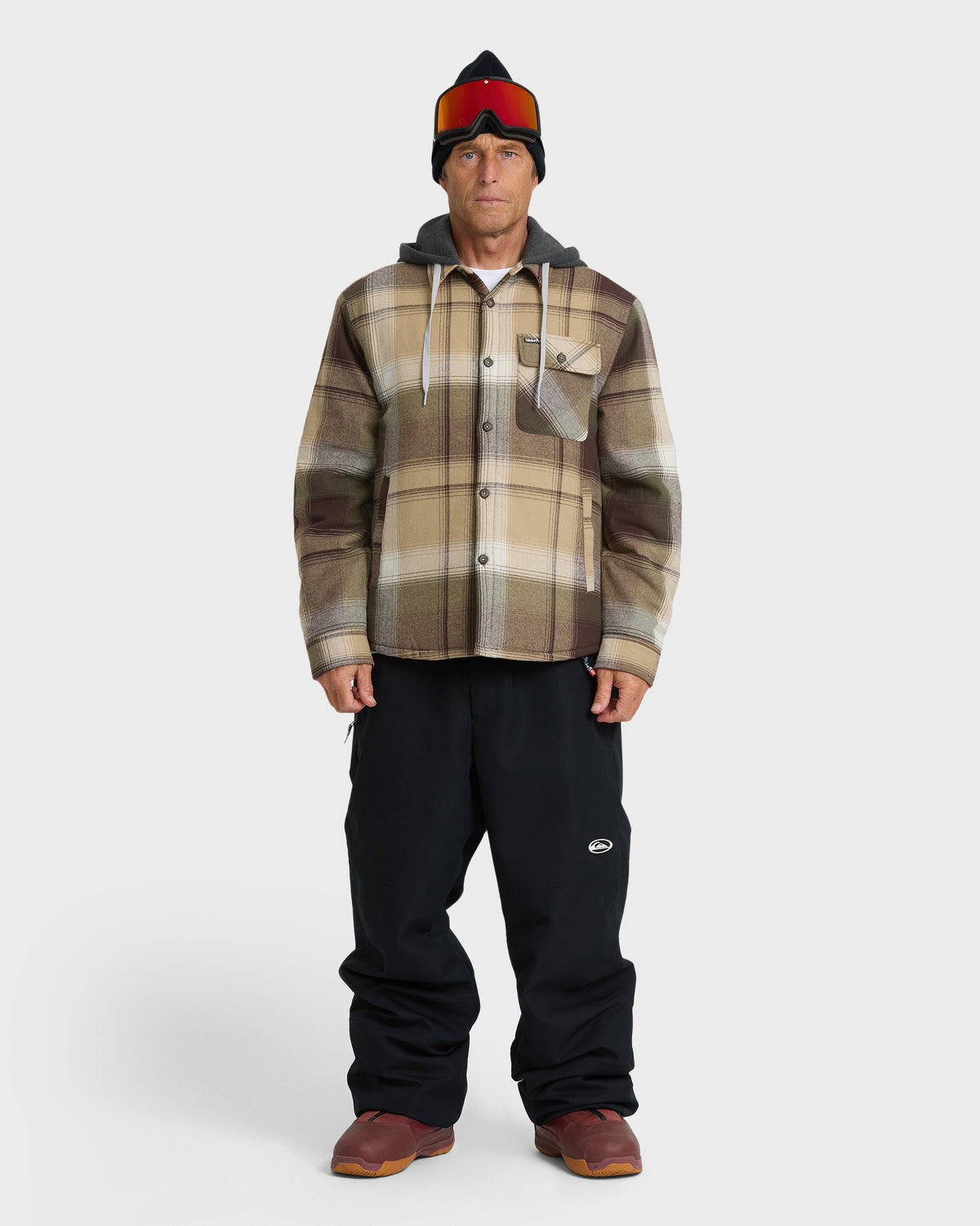 Mantra Hooded Long Sleeve Flannel Shirt - Kelp