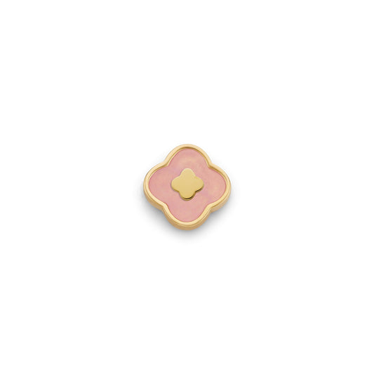 Rose Quartz Clover Charms (Gold) - Clover