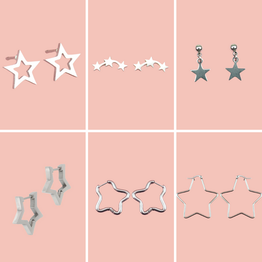 Star Earrings Bundle (6 Pairs)