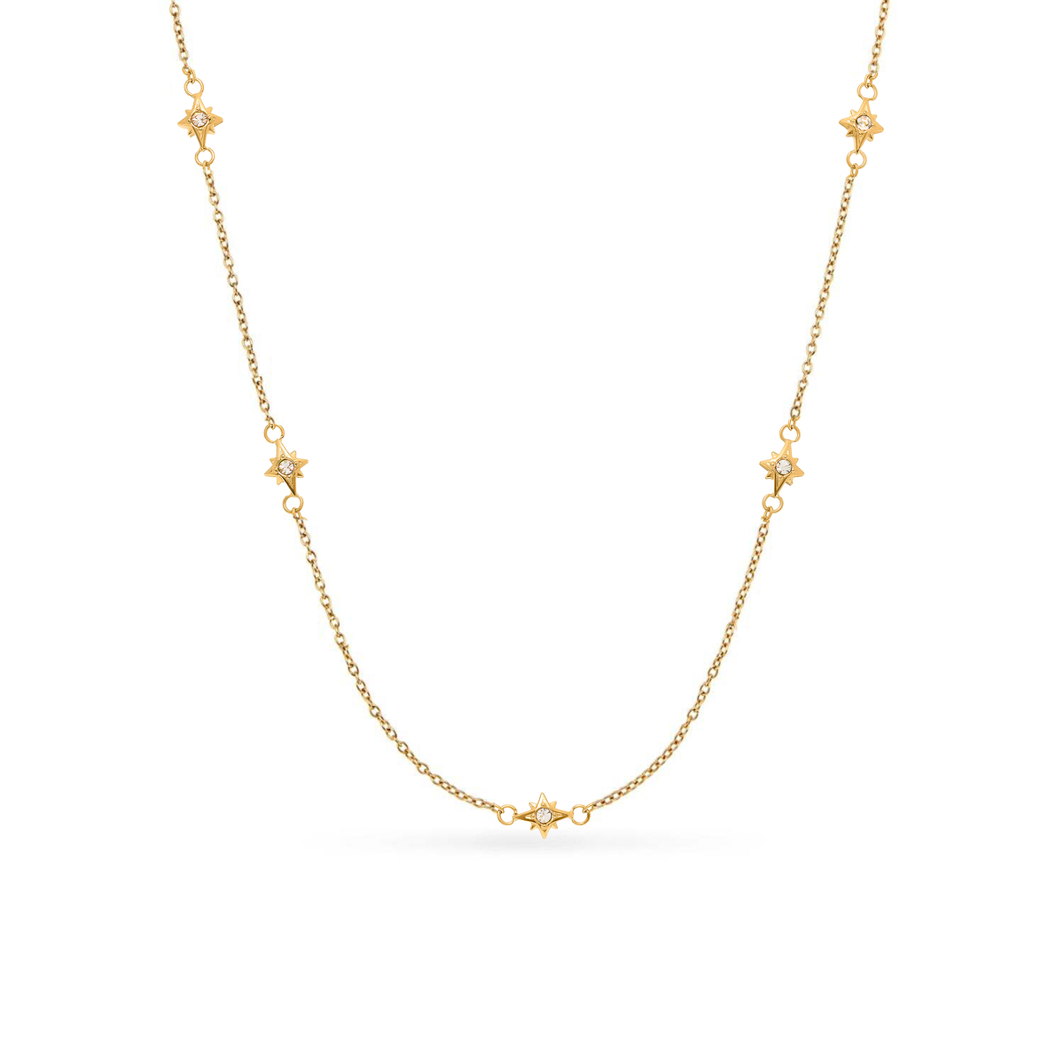 Mini Written In The Stars Initial Tag Necklace (Gold)
