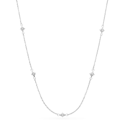 Mother of Pearl Cushion Necklace & Earrings Set (Silver)