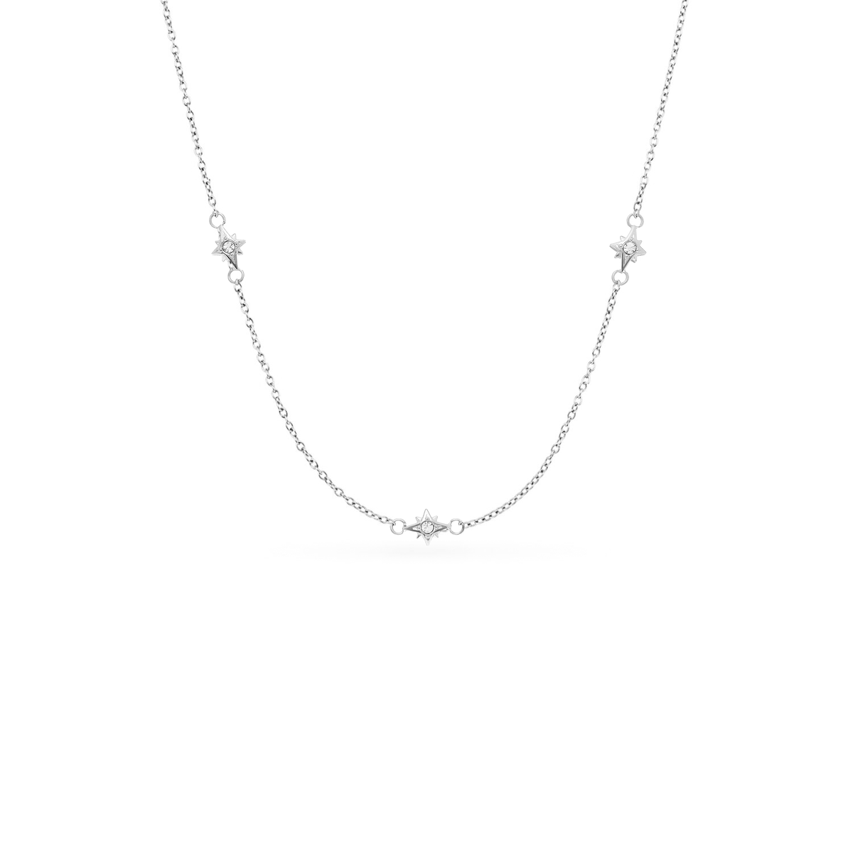 Mother of Pearl Cushion Necklace & Earrings Set (Silver)
