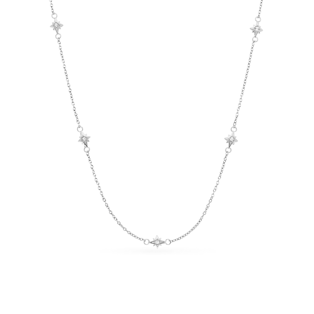 Mother of Pearl Cushion Necklace & Earrings Set (Silver)