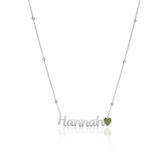 Birthstone Name Necklace (Silver)