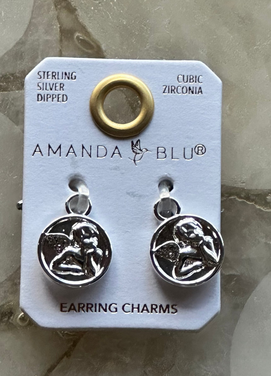 Angel Pendant Earring Charm Silver Amanda Blu Earrings