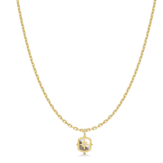 Ania Haie Gold Colour-Block Mother of Pearl Star Necklace