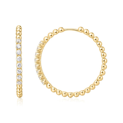 Ania Haie Gold Large Claw Sphere Beaded Hoop Earrings
