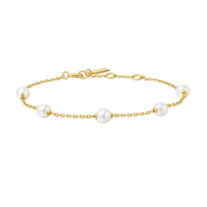 Ania Haie Gold Pearl Station Bracelet