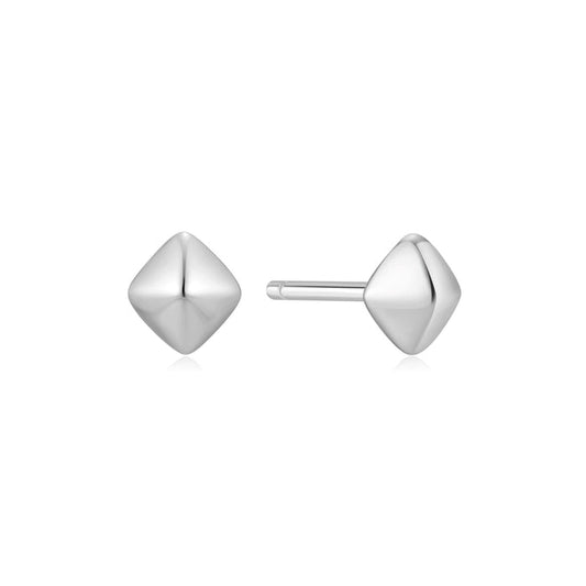 Ania Haie Silver Pyramid Glam Stud Earrings