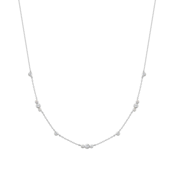 Ania Haie Silver Sparkling Bezel Cubic Zirconia Station Necklace