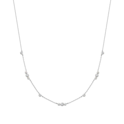 Ania Haie Silver Sparkling Bezel Cubic Zirconia Station Necklace