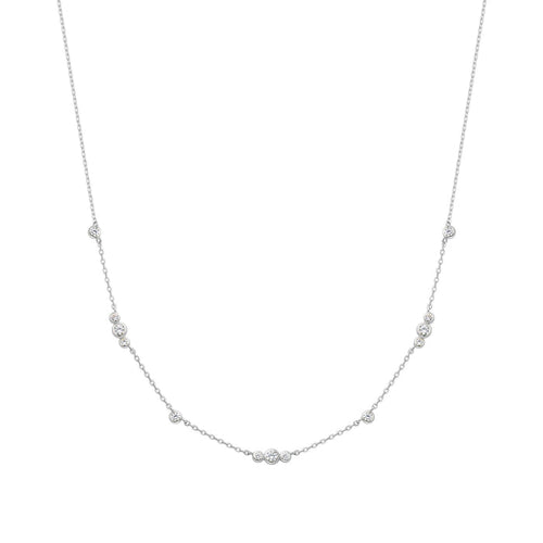 Ania Haie Silver Sparkling Bezel Cubic Zirconia Station Necklace